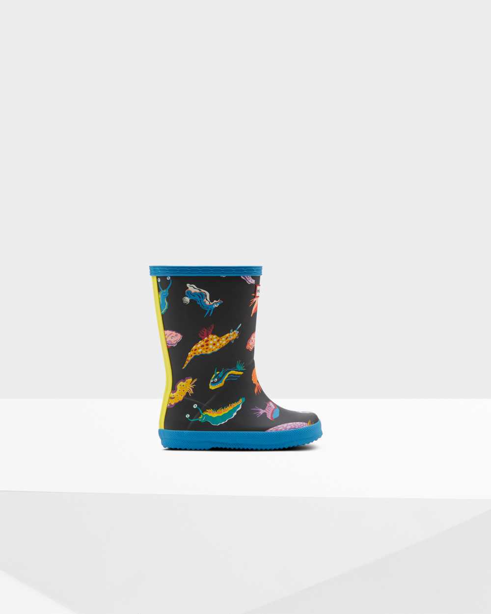 Hunter Original First Classic Sea Monster Print Kids Rain Boots NZ-00474N Blue